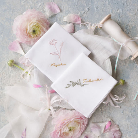 BOTANICALブライダルハンカチ＊リーフ＆フラワー