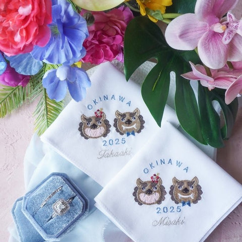 １枚～ 沖縄婚🌺 シーサーハンカチ