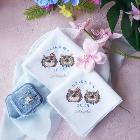 １枚～ 沖縄婚🌺 シーサーハンカチ