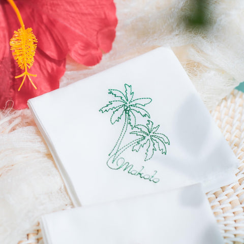 10枚～ ヤシの木&ハイビスカス Resort Handkerchief