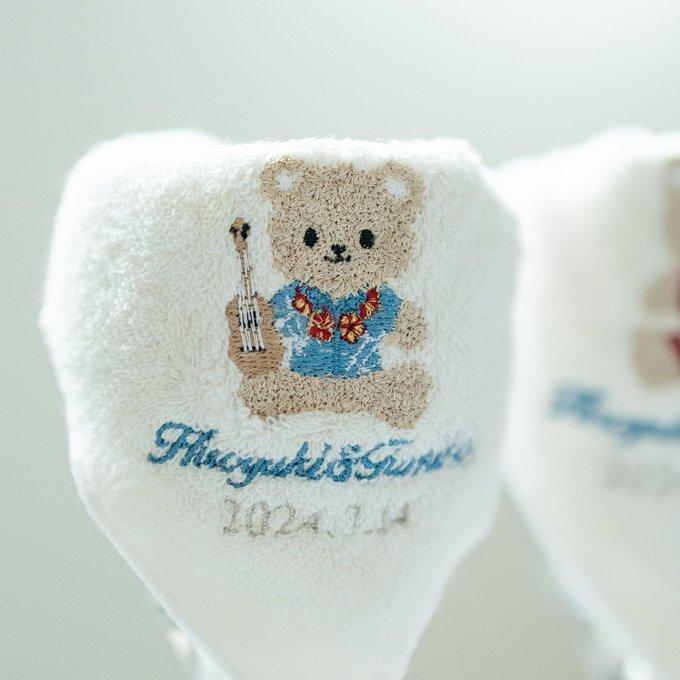 10枚〜 くま【ムームー＆ウクレレ】Resort Handkerchief