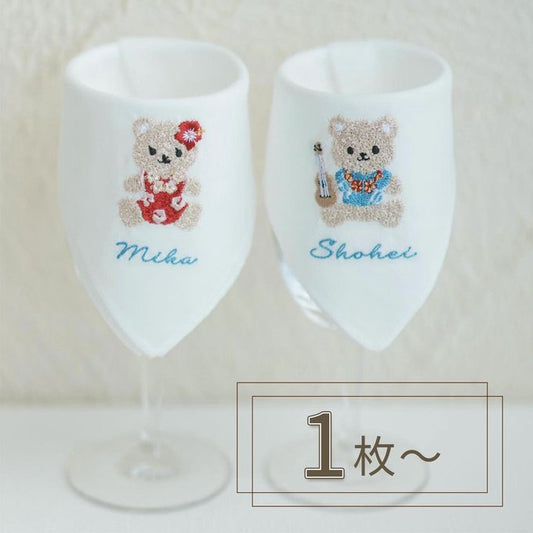 １枚〜くま【ムームー＆ウクレレ】Resort Handkerchief