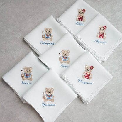 １枚〜くま【ムームー＆ウクレレ】Resort Handkerchief