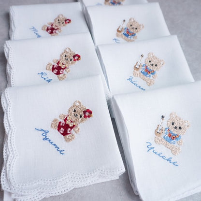 １枚〜くま【ムームー＆ウクレレ】Resort Handkerchief