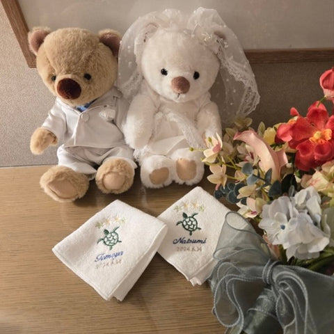 １枚〜 幸せのホヌ【ヤシの木＆お花】Resort Handkerchief