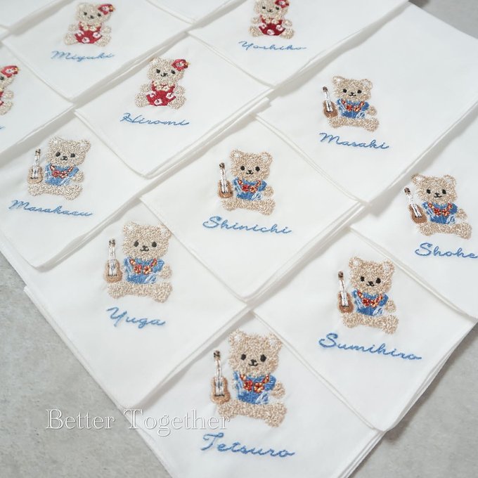 10枚〜 くま【ムームー＆ウクレレ】Resort Handkerchief