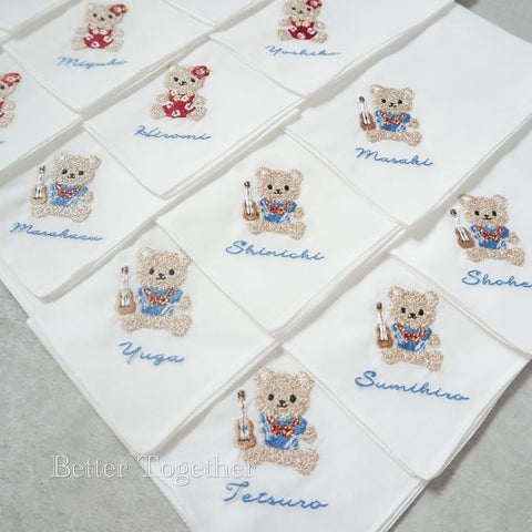 10枚〜 くま【ムームー＆ウクレレ】Resort Handkerchief